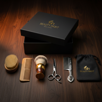 Beard Kit - Round Brush & Steel Comb