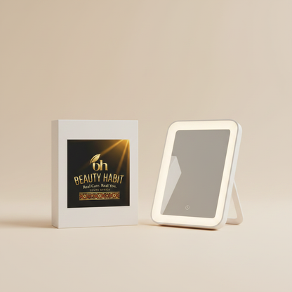 Beauty Habit Box and Mirror on Surface