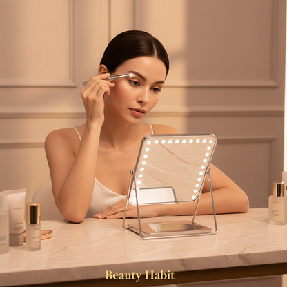 Beauty Habit — Square LED Mirror Vanity Shot